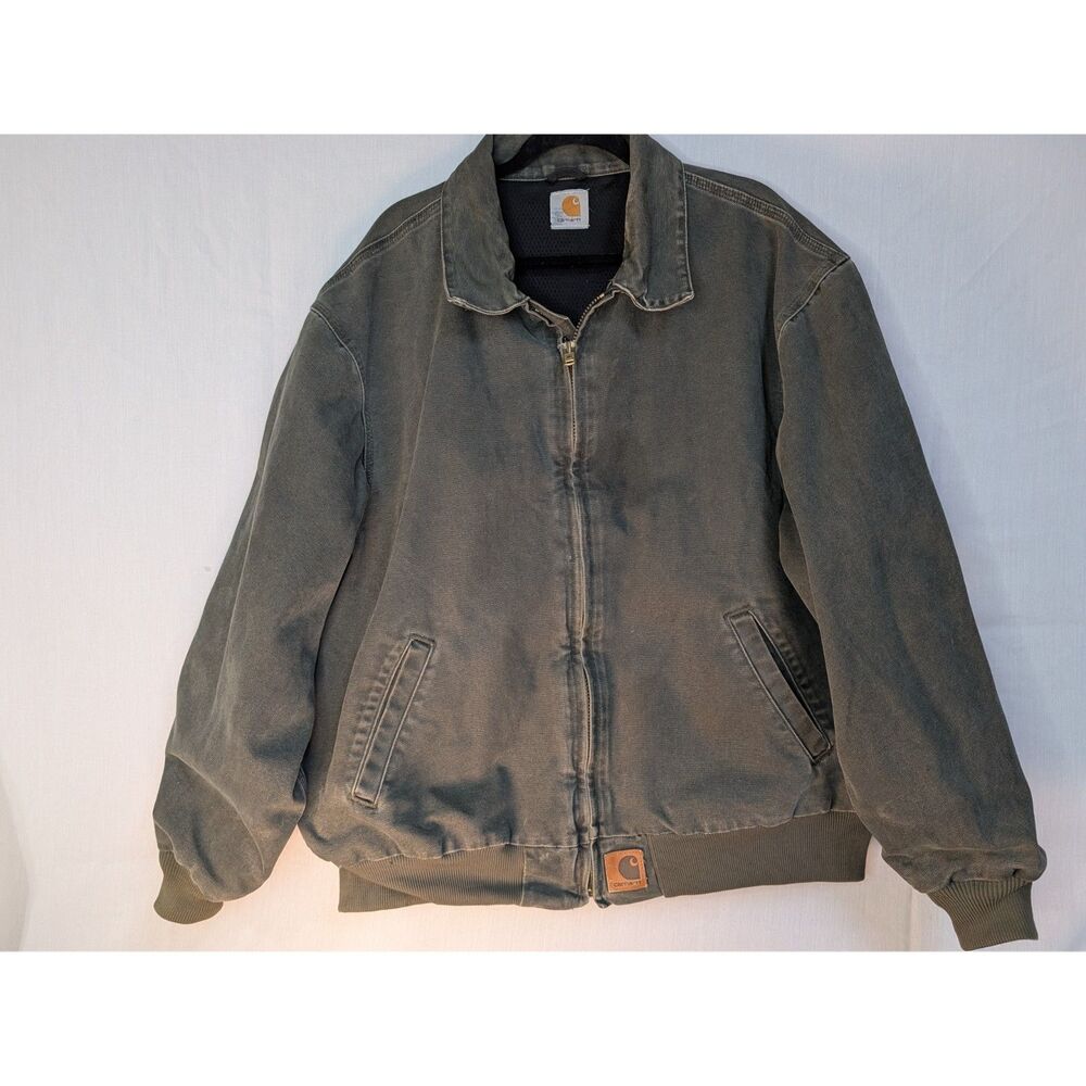 Vintage Carhartt J102 MOS Santa Fe Jacket Mens 2X XXL Moss Duck Canvas Workwear